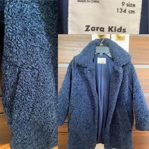 Zara kids unisex blue coat size 9